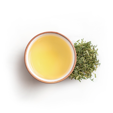 Cup of lemongrass ginger tea with lemongrass leaves 