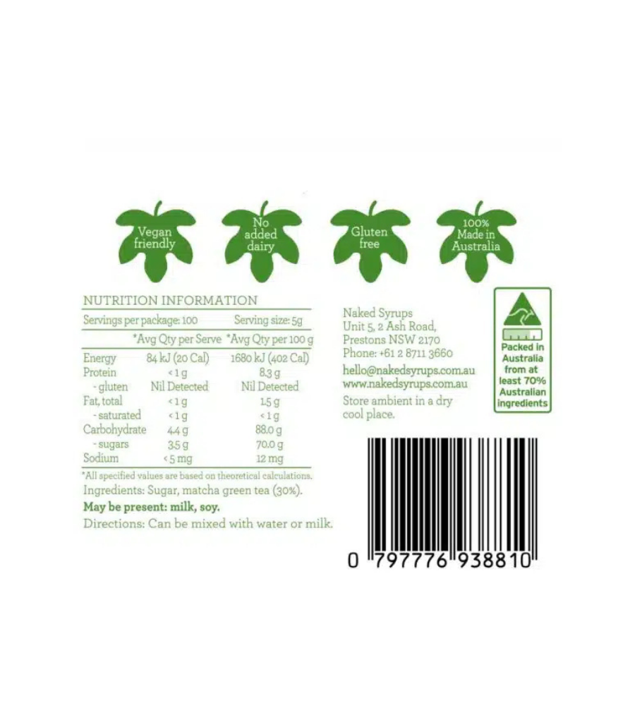 NAKED SYRUPS PURE MATCHA 500G-thumbmail-4