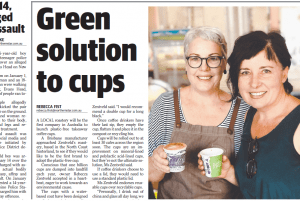 Launching Australia's first plastic free coffee cup at Tenterfield's The Corner Life and Style